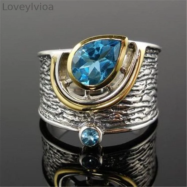 Blue Crystal Statement Ring