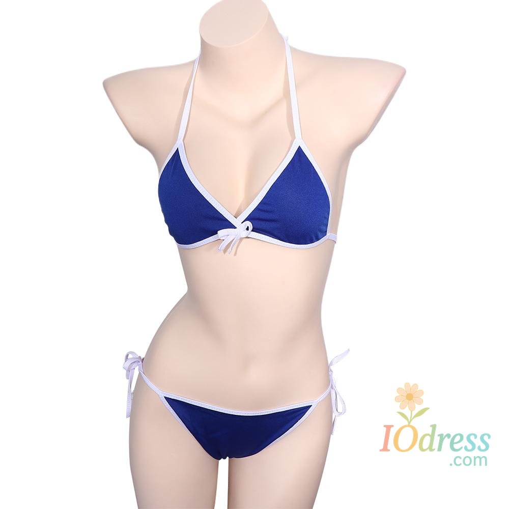 IO Dress 1 Sets Beach Hot Cosplay Push-up Bra Solid Color Biquini Swimsuit Bikini Sets Bathing Suit Japanese Style Girls Swimwear