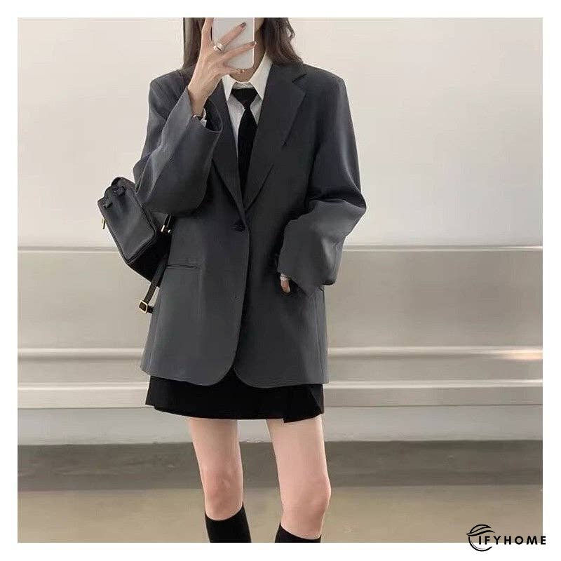 Solid Color Single Breasted Short Blazer | IFYHOME