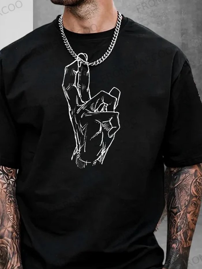 Men's Fitness Anime Reversible Large Print T-Shirt