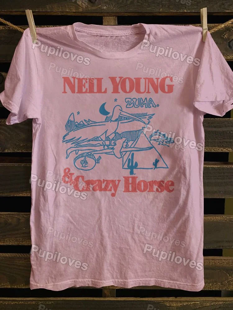 NEIL YOUNG CRAZY HORSE ツアーTシャツ Lサイズ Mans Neil Young Crazy Horse Fashion Tees Navy XXL : Amazon