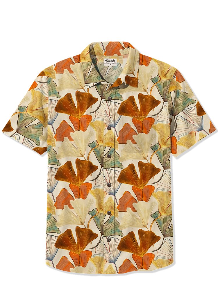 Ukiyoe Ginkgo Leaf  - 100% Cotton Shirt