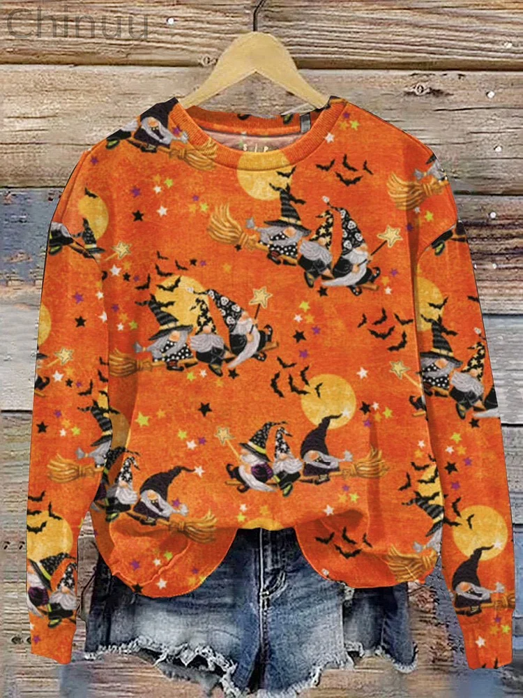 Retro Halloween Art Print Casual  Sweatshirt