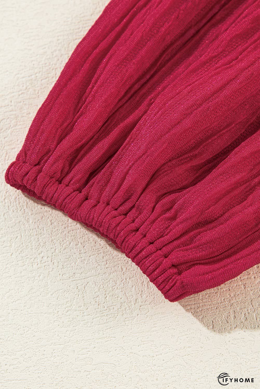 Textured Ruffled Trim V Neck Loose Fit Mini Dress | IFYHOME