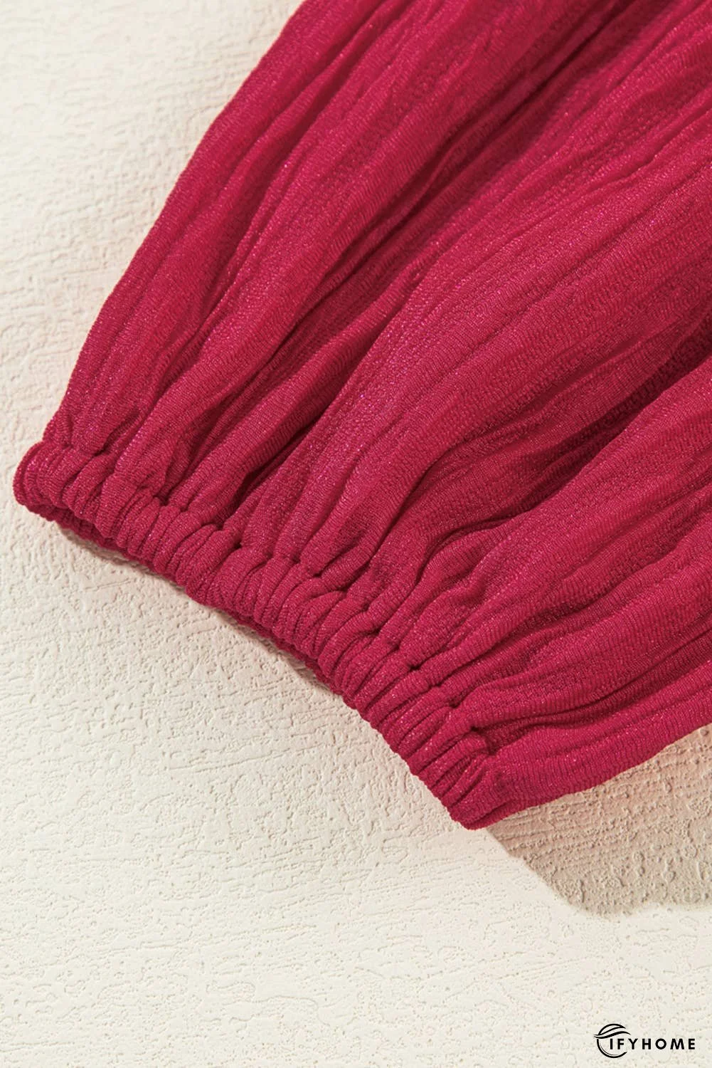 Textured Ruffled Trim V Neck Loose Fit Mini Dress | IFYHOME