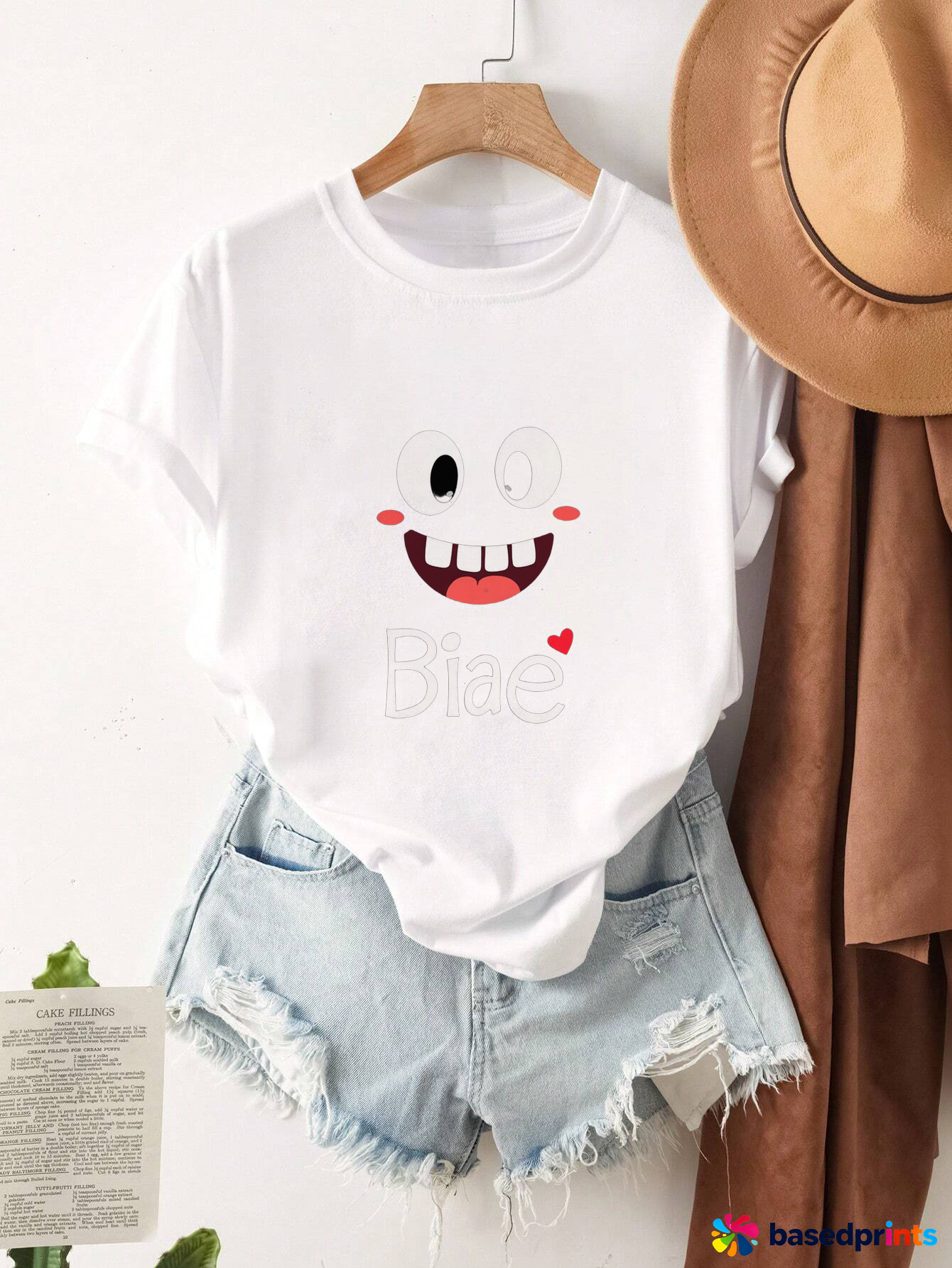 Emoji Smiley Face T-Shirt Women Casual Short Sleeve Tee Tops