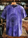 Unisex Vintage Abstract Line Tree Art Print Casual Loose T-Shirt