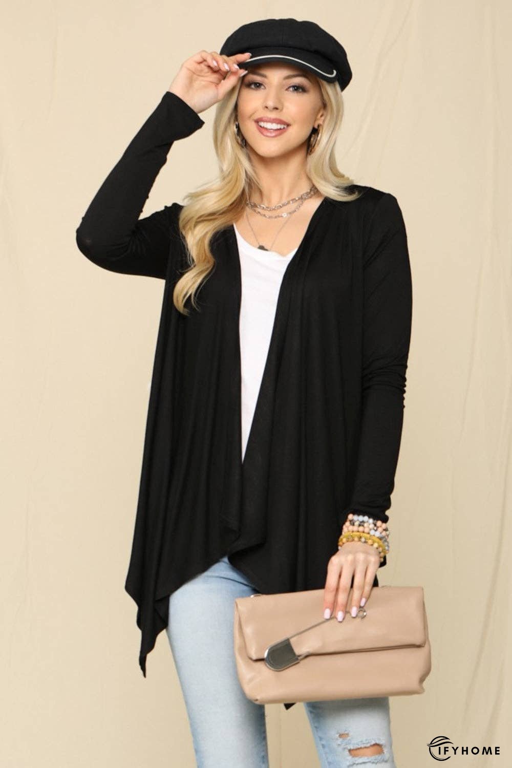 Celeste Full Size Open Front Knit Cardigan | IFYHOME