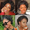 Black Short Hair Super Curly Bob Wig