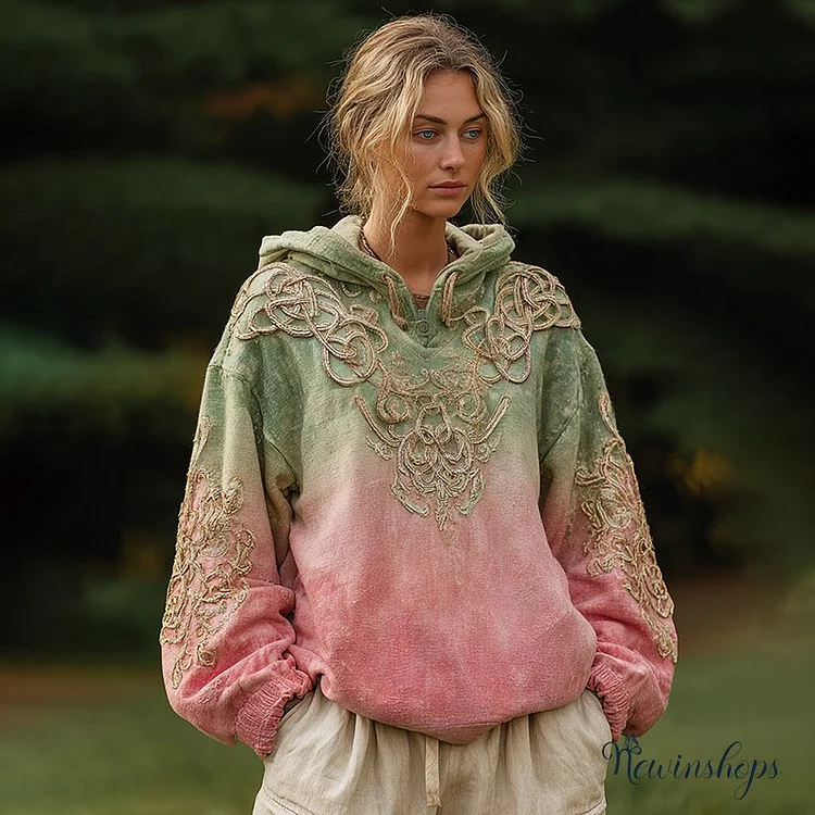 Women's Viking Celtic Knot Art Gradient Comfort Hoodie