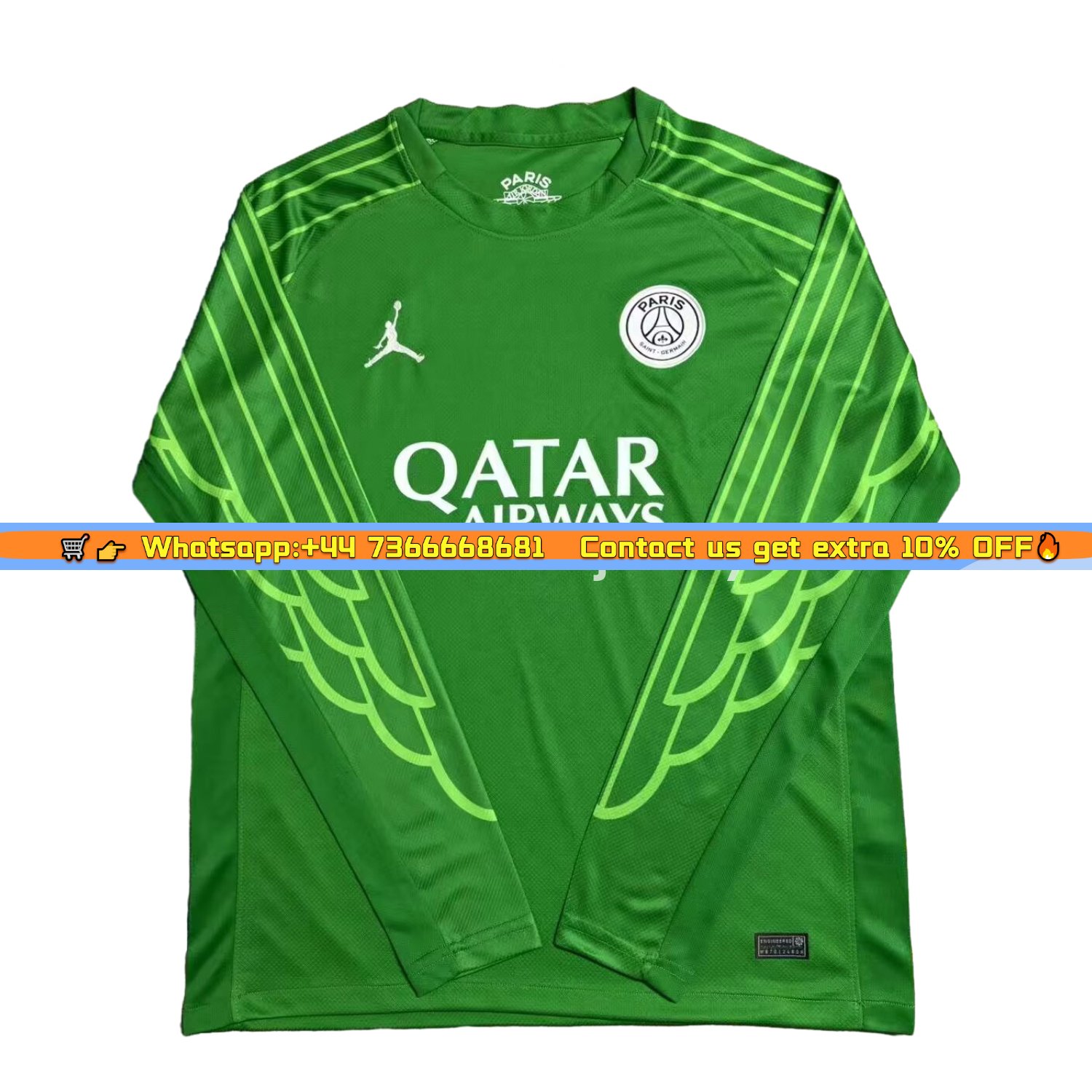 Paris Saint-Germain PSG 24-25 Goalkeeper 5 Green Long Sleeves Jersey - Fans Version