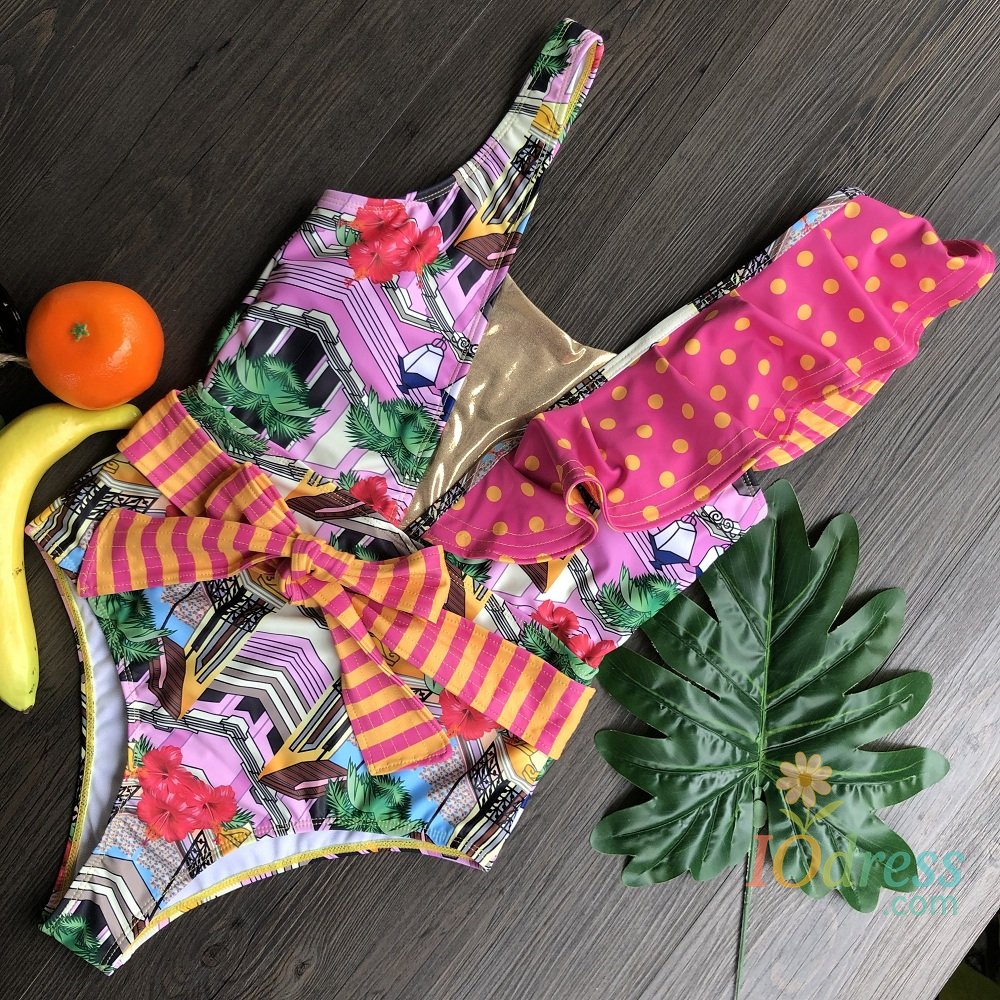 IO Dress RUOTONGSEPT 2023 Women Swimsuit Strappy Bandege Swimwear Backless Sexy One Piece Ruffled Bikini Bathing Suit Beachwear Monokini