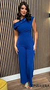 Nisha Cobalt Blue Sleeveless Cowl Neck Jumpsuit