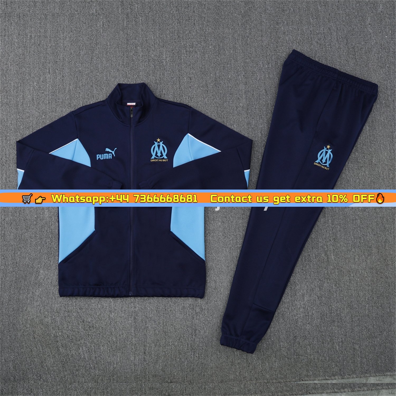 Marseille 25-26 Jacket Training Tracksuit - Deep Blue Jackets & Pants