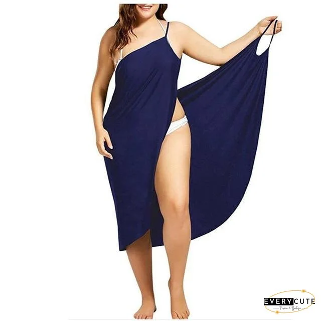 Women Beach Dress Sexy Sling Becah Wear Dress Sarong Bilini Cover Up Warp Pareo Dresses Towel Backless  Swimwear Femme Plus Size Black Dresses