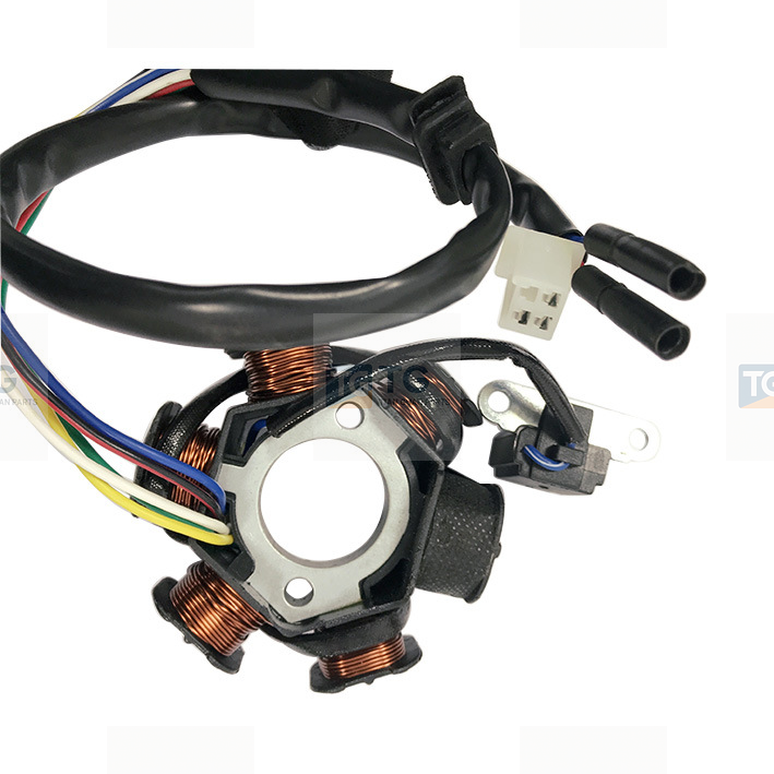 ACROPIX Motorcycle Magnetic Stator Plate Ignition Coil 5 Wires 6 Poles for DC 125cc 150cc GY6 Engine ATV Scooter Go Kart UTV Mini Bike