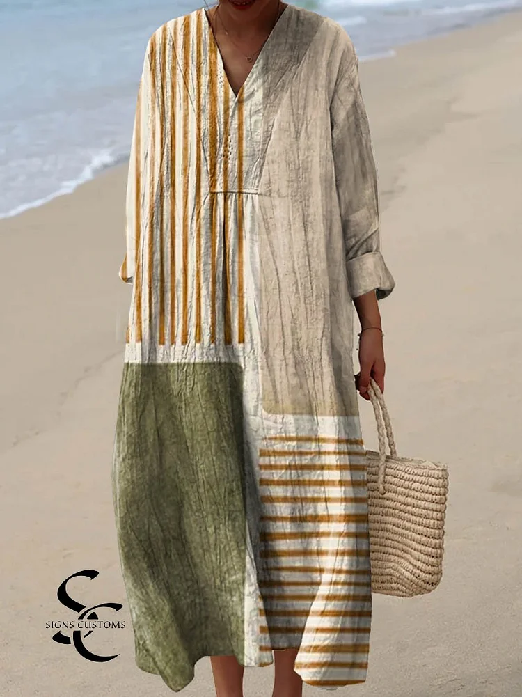 Cotton Dress for Women Featuring Abstract Artistic Design