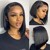Black Brazilian Short Straight Hair BOB Wigs Lady Wig