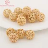 (3412)6PCS 11.5MM 12MM 24K Gold Color Plated Brass Hollow Spacer Beads Bracelet Beads High Quality Diy Jewelry Accessories TARIN THOMAS Official Store James Yang