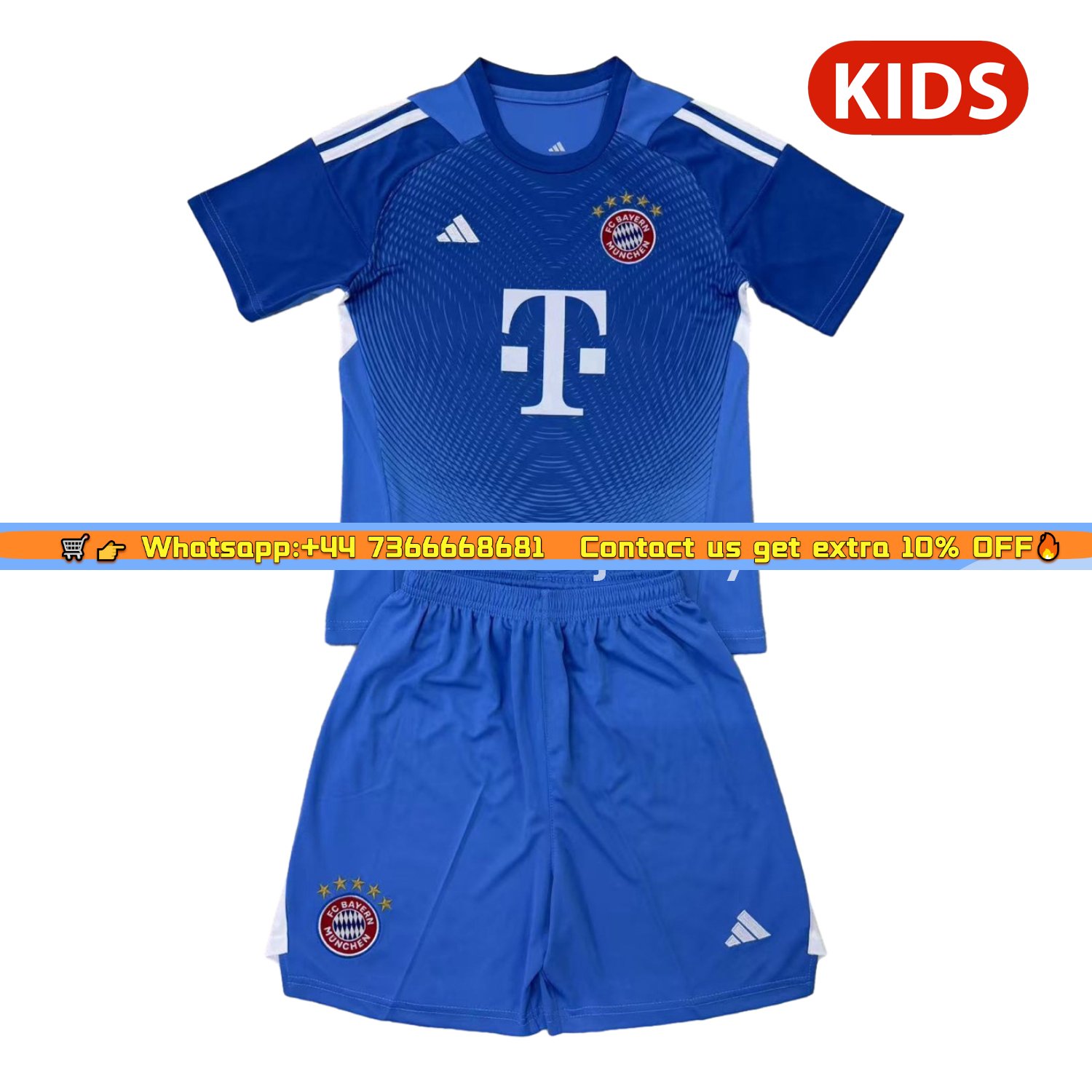 Bayern Munich 25-26 Blue Goalkeeper Kids Kit