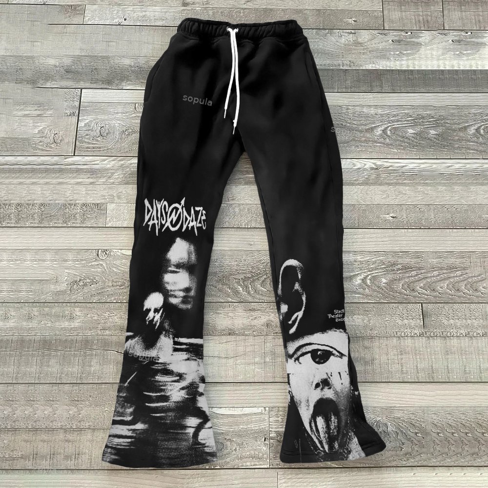 Artistic Portrait Print Street Casual Sweatpants