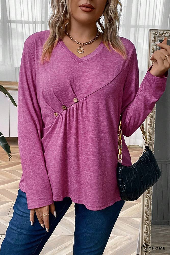 Plus Size Rosy V Neck Top ZK713 | IFYHOME