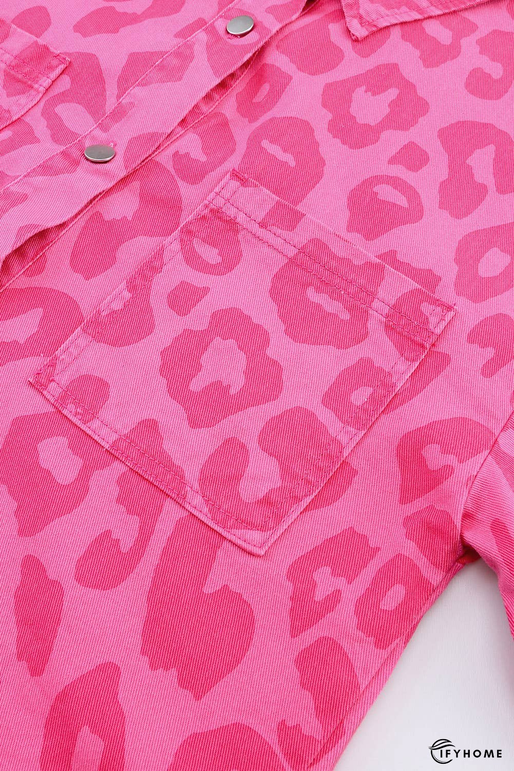 Leopard Print Button Cuffs Raw Hem Jacket | IFYHOME