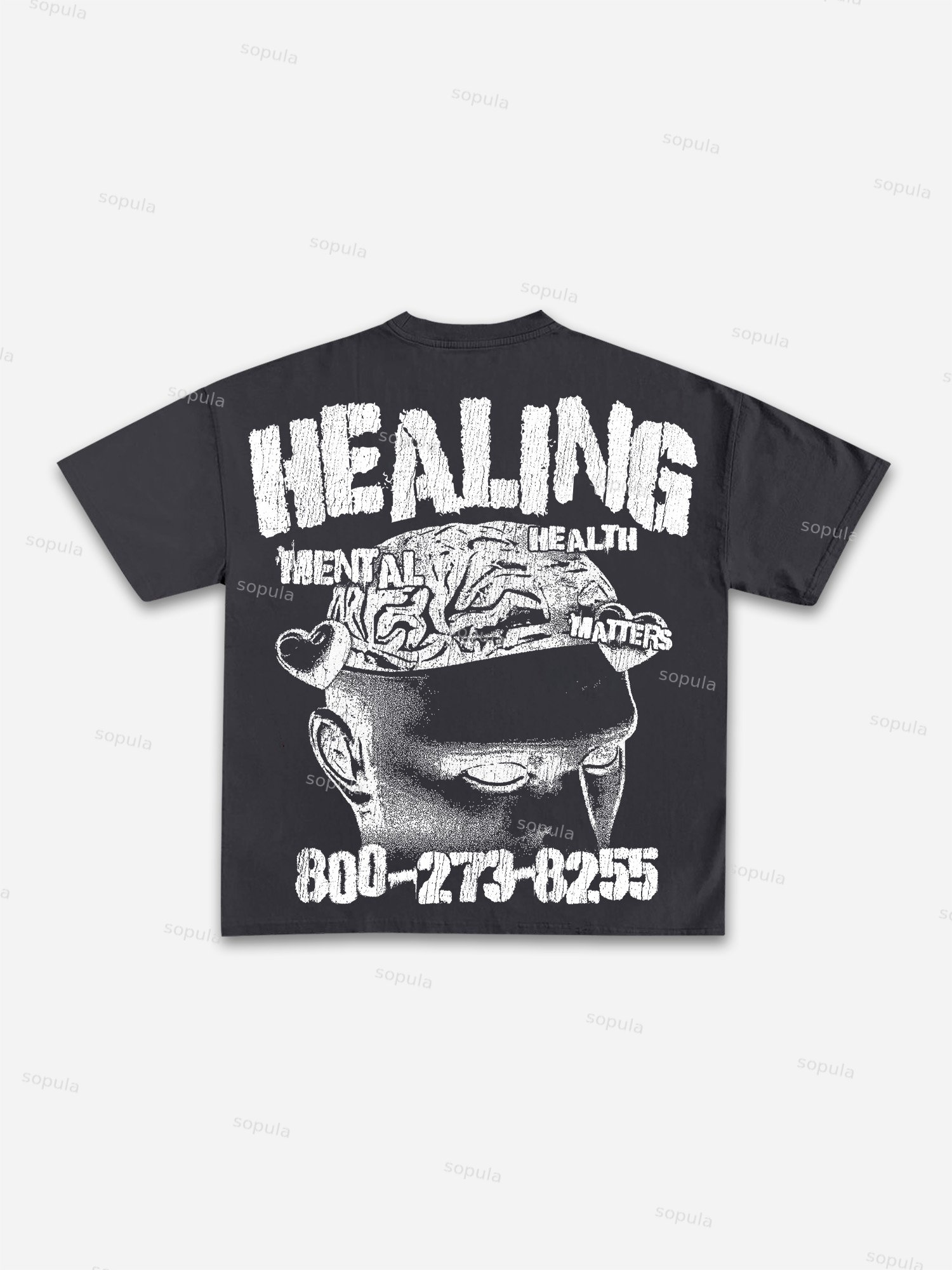 Mental Health Matters Healing Print Cotton T-shirt