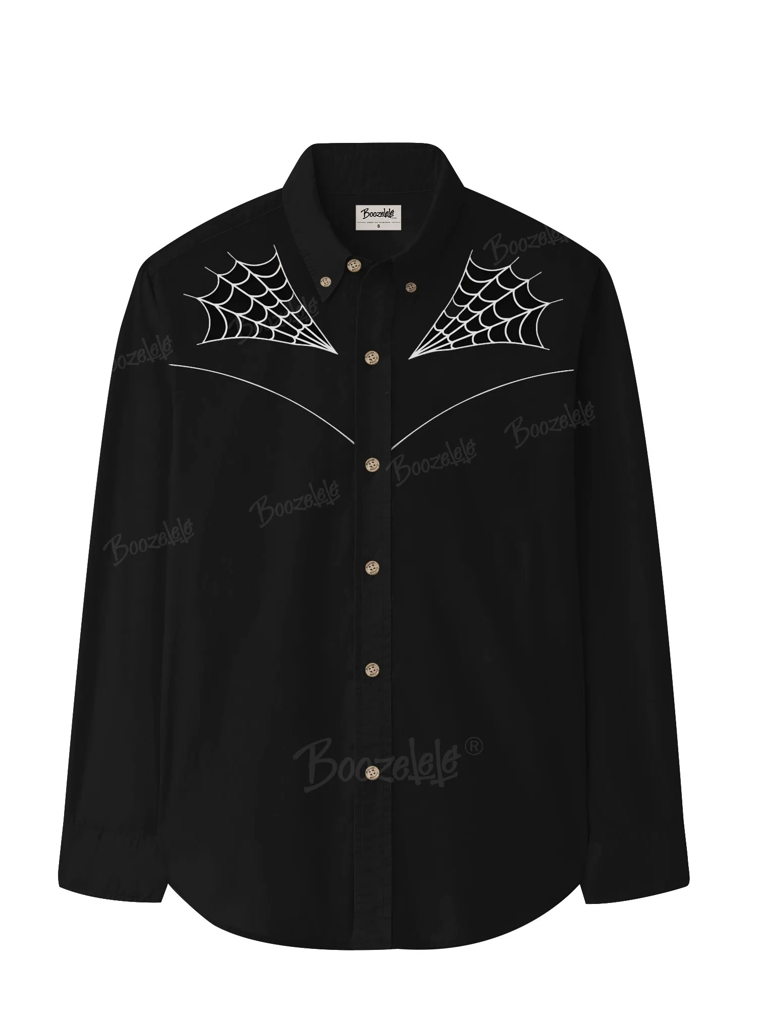 【Embroidery】Halloween Spider Web- 100% Cotton Long Sleeves Shirt