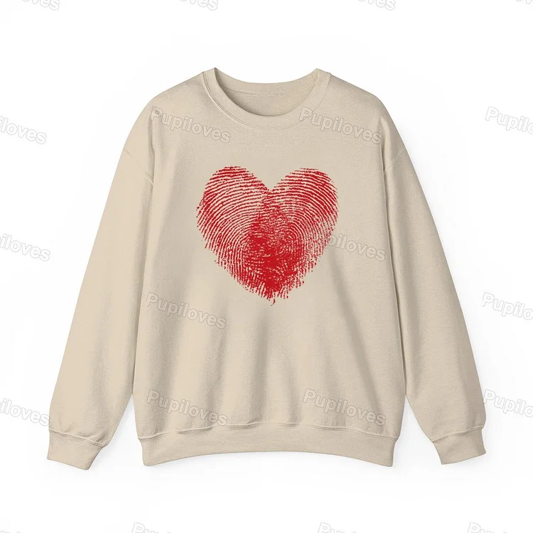 Pupiloves Pupiloves  Unisex Valentine's Day Art Print Crew Neck Short Sleeve Sweatshirt