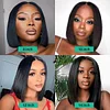 Black Bob Virgin Hair Short Straight Wigs