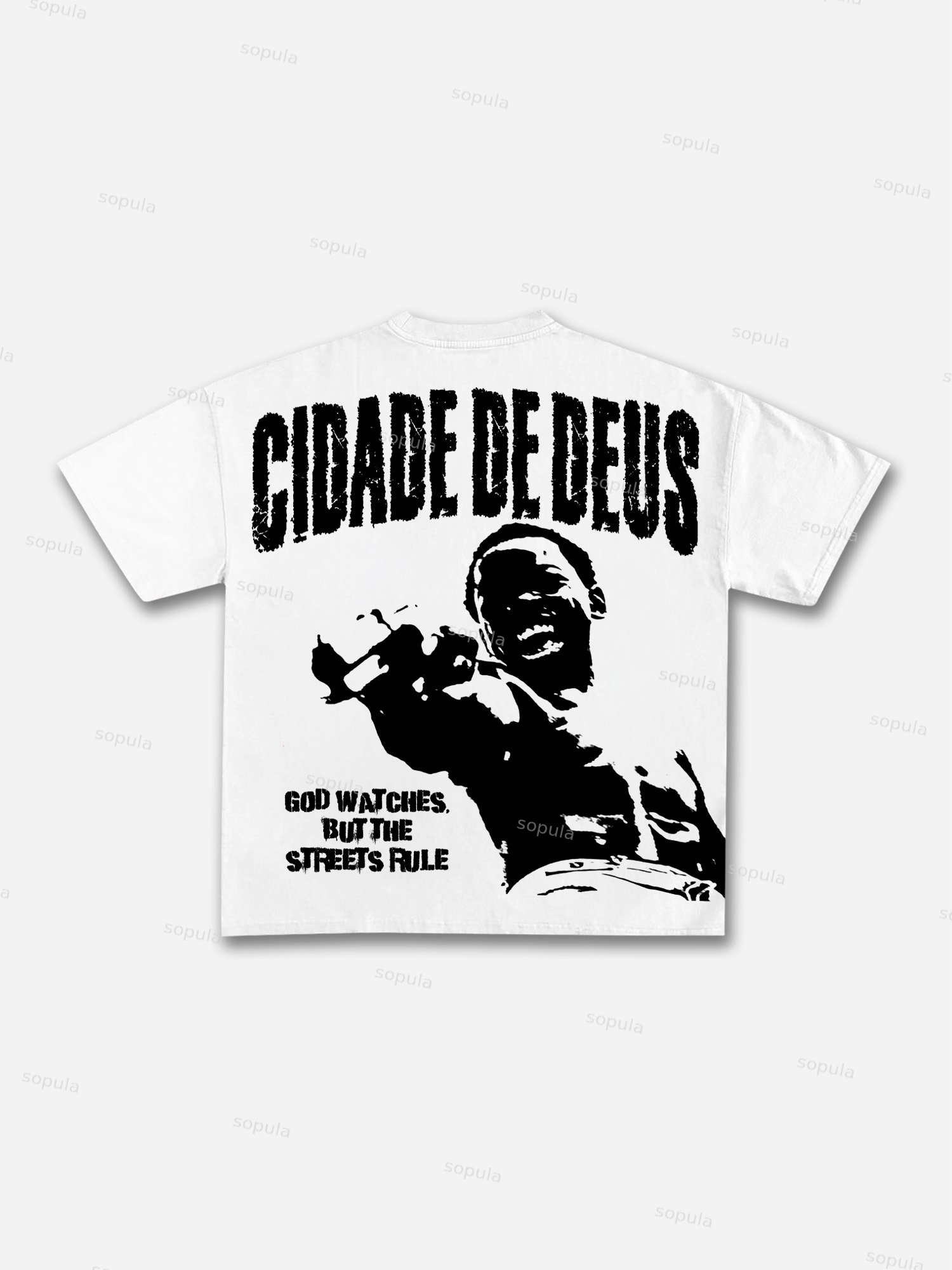 《cidade De Deus》 City Of God Vintage Graphic Cotton T-shirt