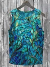 Unisex Leaf Glass Abstract Print Design T Shirt