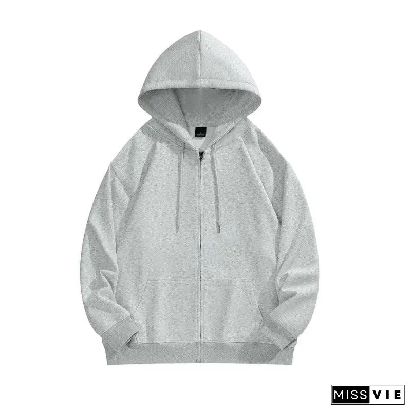 Ladies Zip Open Hoodie Long Sleeves Sweatshirt J400K
