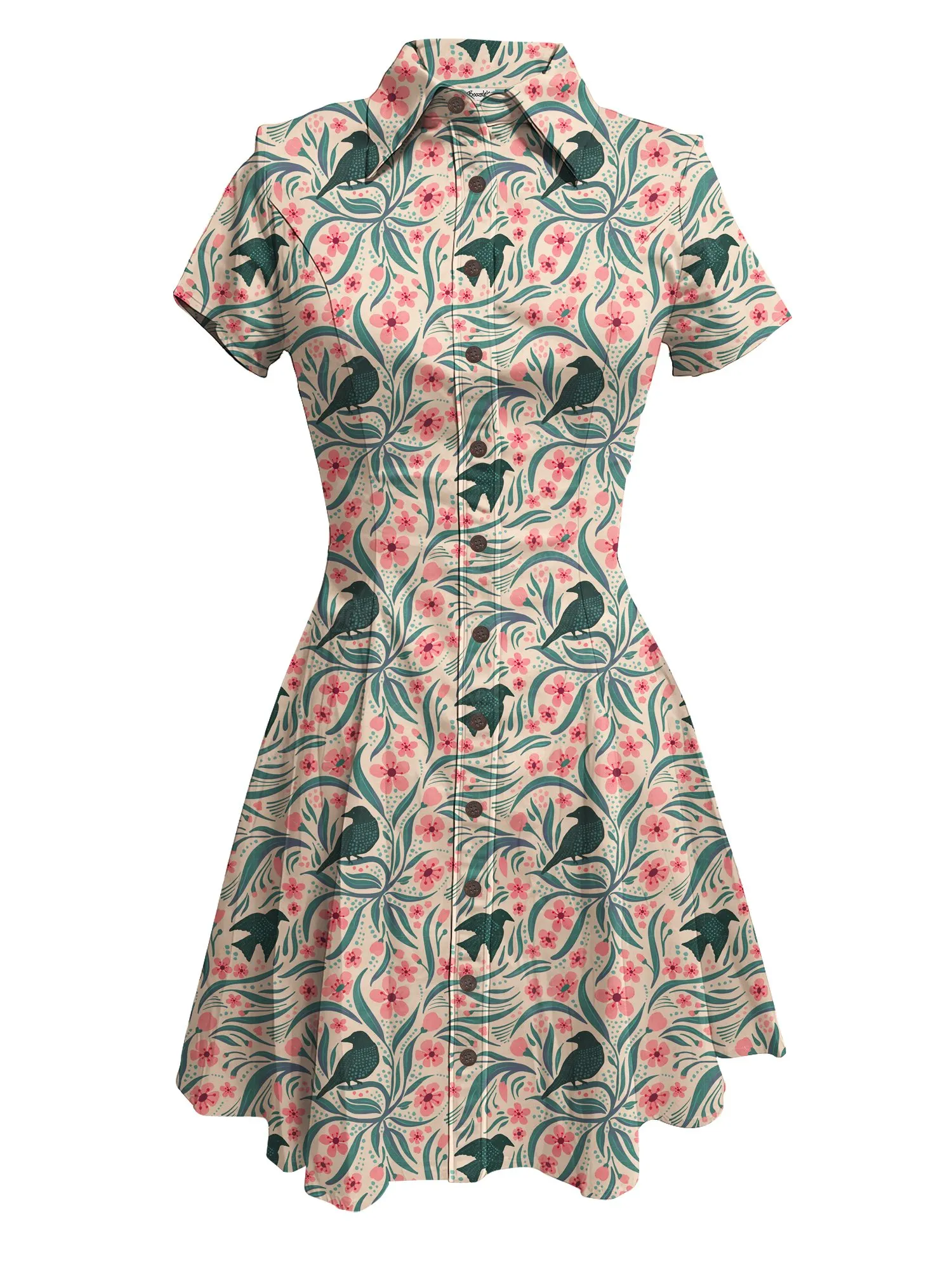【Kim Koehler X Boozelele】 Black Bird Fly - 100% Cotton Dress
