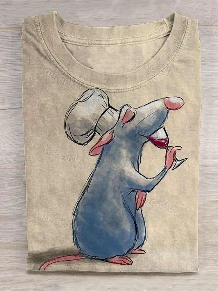 Teecade Teecade Chef Mouse Drinking T-shirt
