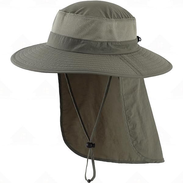 Home Prefer Outdoor UPF50+ Mesh Sun Hat Wide Brim Fishing Hat with Neck Flap Sun Hat for Men Women