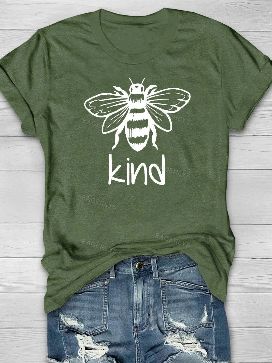 Eagerlys Be Kind Print Short Sleeve T-shirt Eagerlys