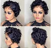 Black 6 Inch Short Wig Bob Curly Hair