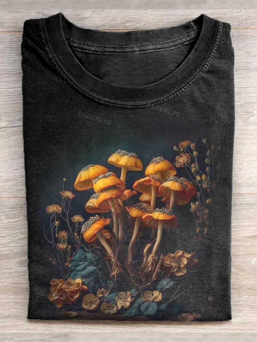 Eagerlys Halloween Gothic Plant Artistic T-shirt Eagerlys