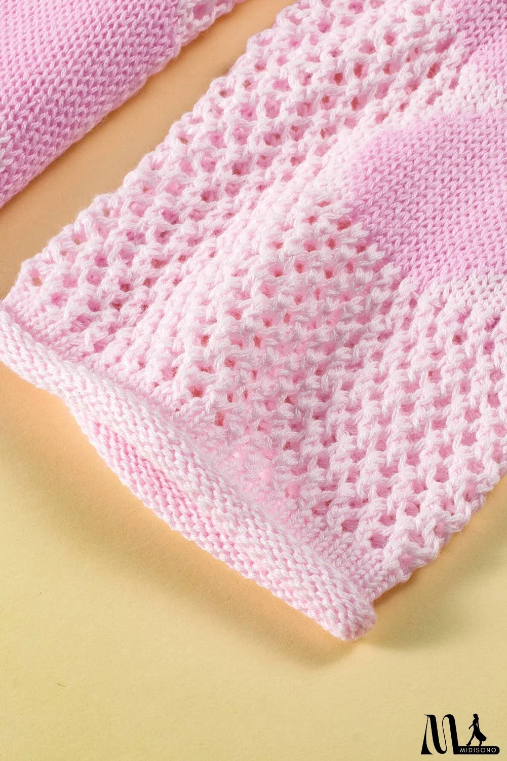 Big Flower Hollowed Knit Drop Shoulder Sweater