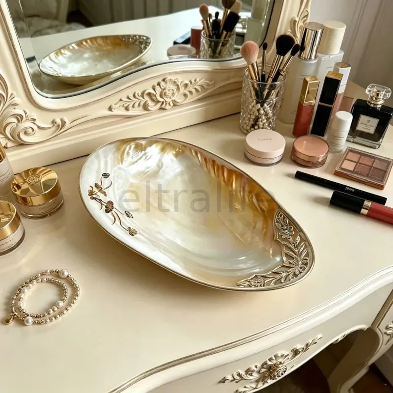 Deep-sea natural shell luxury high-end decorative piece, desktop storage home creative jewelry tray, handcrafted art multi-purpose natural creation tray eltralife