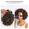 Natural Black / Brown Highlight Water Wave Pixie Cut Glueless Short Curly Wig