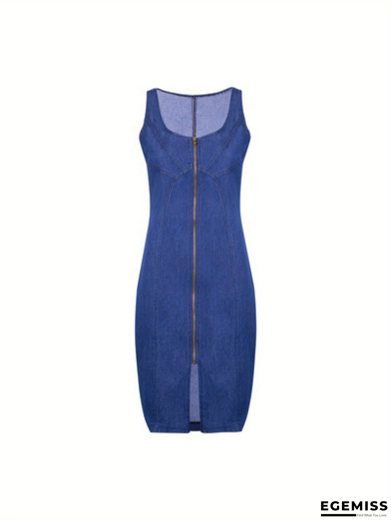 Women's Stretchy Skinny mini dress - denim party & everyday outfit with back zipper, Machine Washable, All-Season Casual to Formal Wear for Women, Versatile Fashion, Comfortable Fit | EGEMISS
