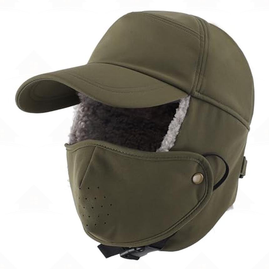 Home Prefer Warm Winter Hat with Ear Flaps Mask Cold Weather Outdoor Ski Cap Water-Resistant Baseball Trapper Hat for Men