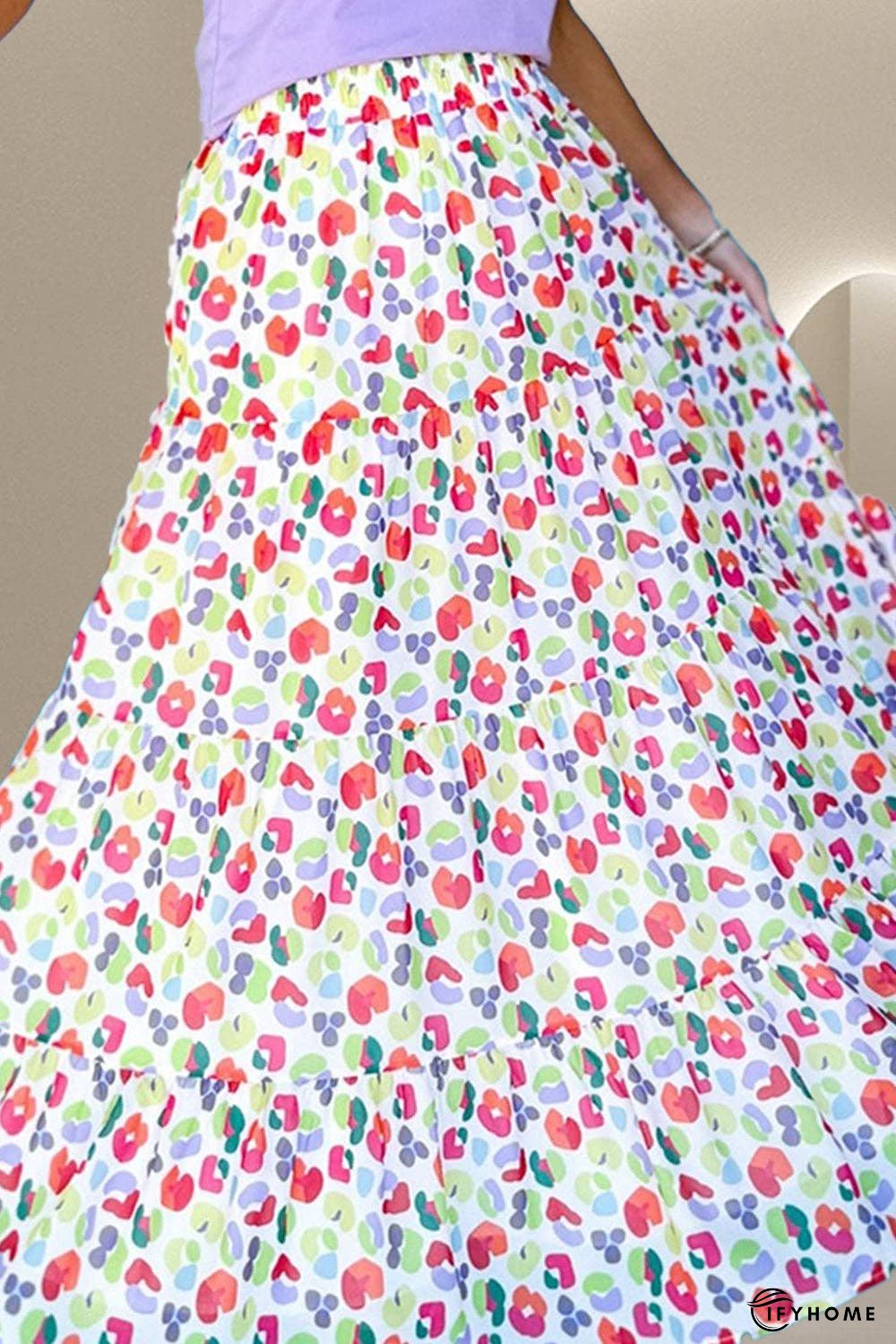 Printed Elastic Waist Skirt | IFYHOME