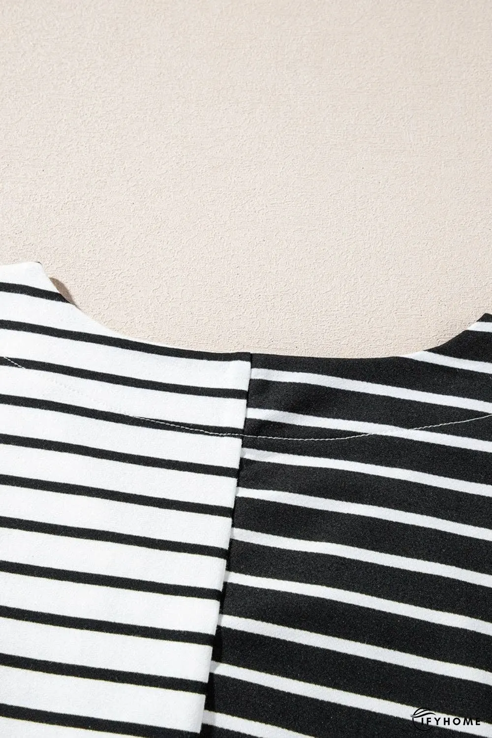 Stripe Two Tone Colorblock V-Neck T-Shirt | IFYHOME