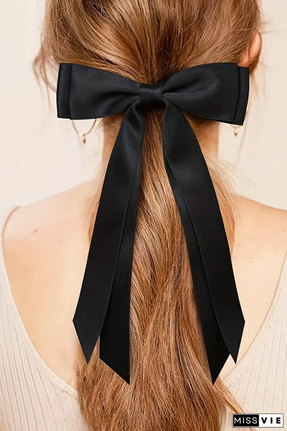 Black Elegant Terylene Double Bow Hair Clip