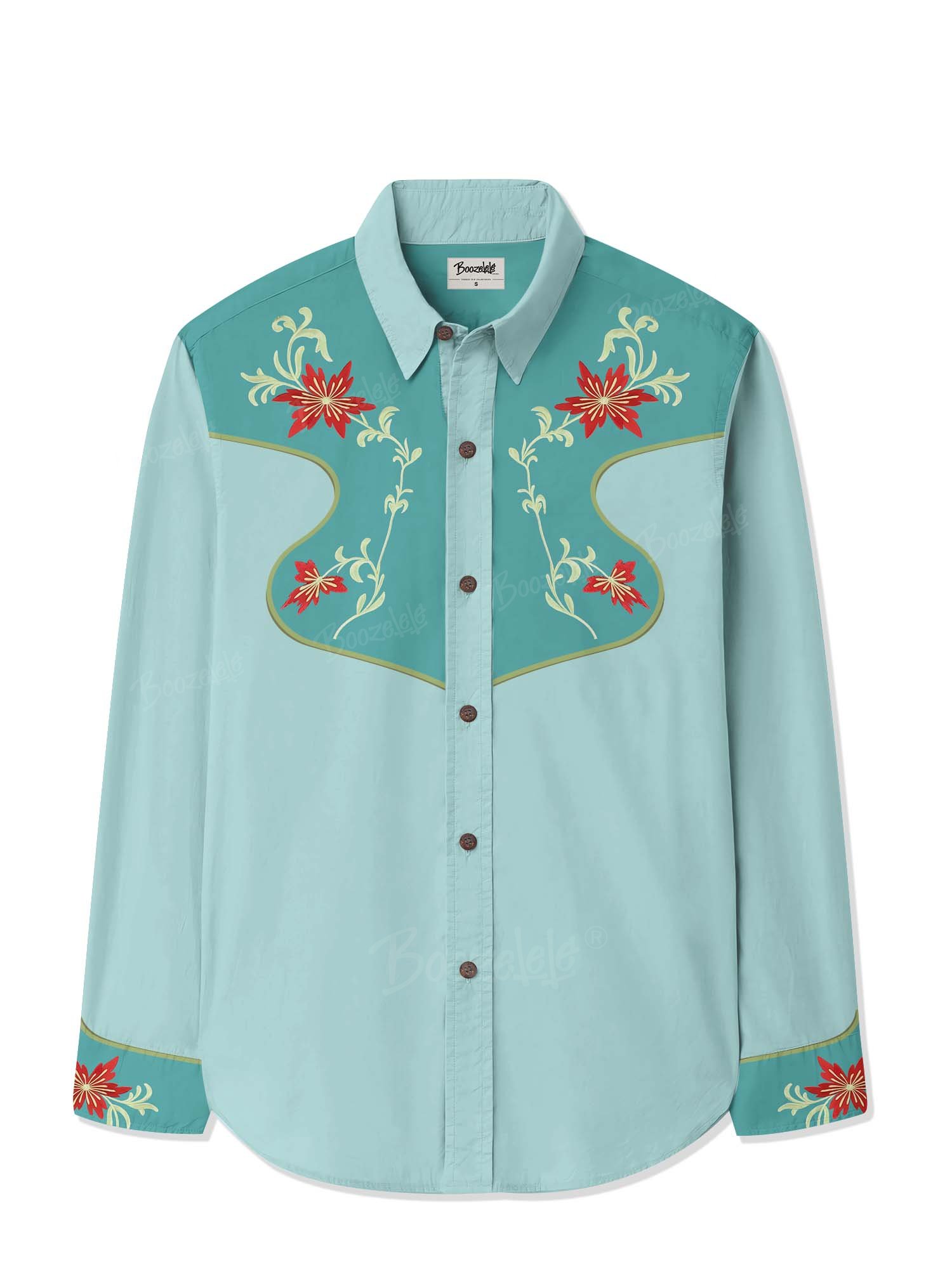 Western Vintage Flower - 100% Cotton Long Sleeves Shirt