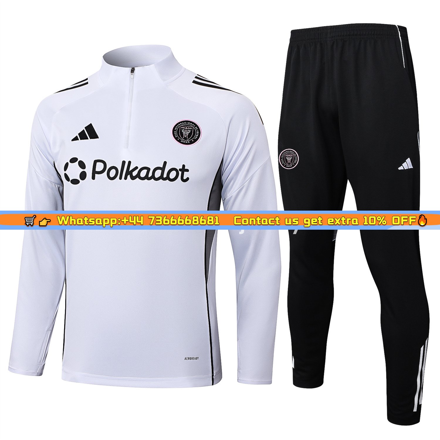INT M.A.M 25-26 Long Sleeves Training Set - White Top & Black Pants